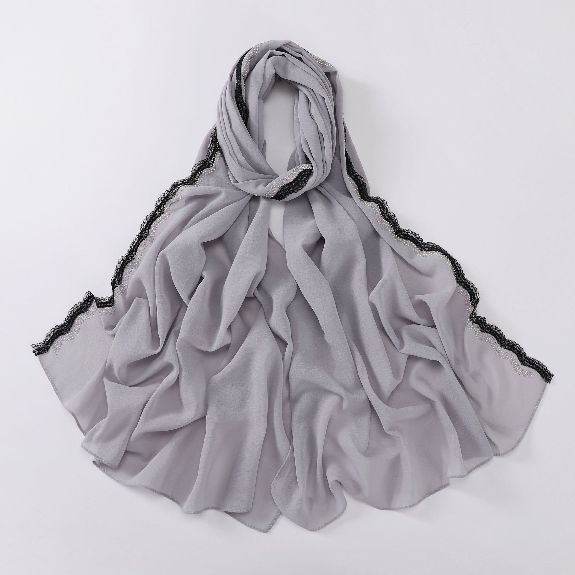 New Chiffon Eyelash Lace Hot Diamond Scarf  Middle East and Africa Headscarf