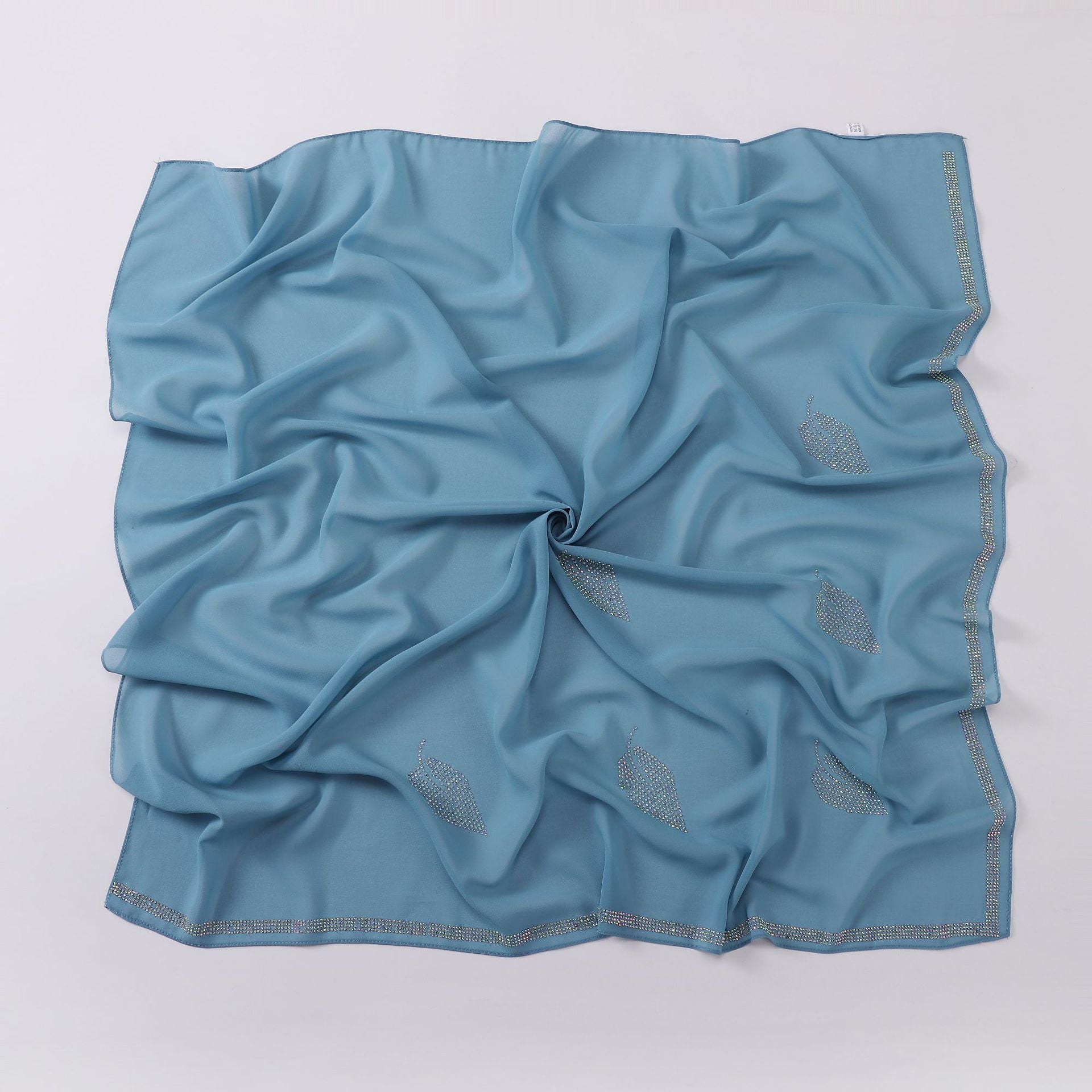 New Pearl Chiffon High Quality Middle East Hot Diamond Square Scarf 90 × 90cm Headscarf