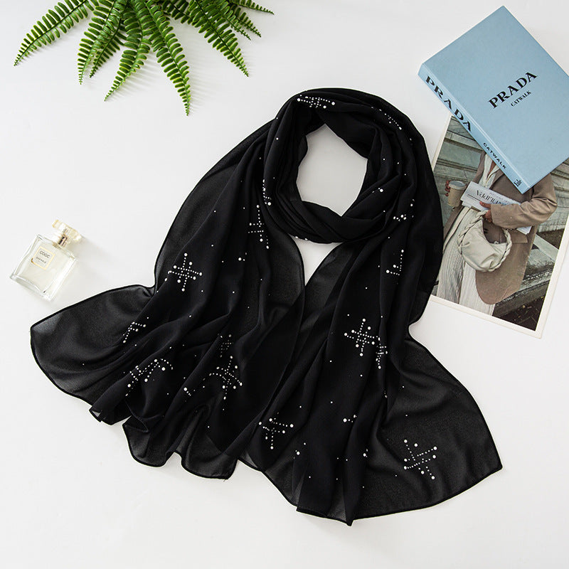 Chiffon ceramic hot diamond scarf  scarf Middle East Africa headscarf Malay headscarf