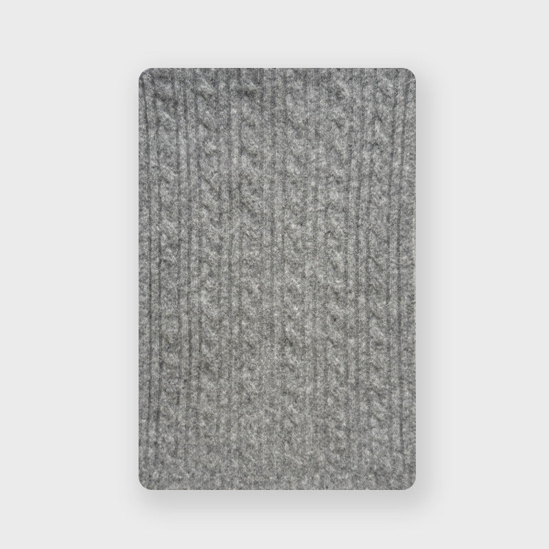 Korean atmosphere wool blended knitted twisted scarf women's autumn and winter girl jacquard wool scarf