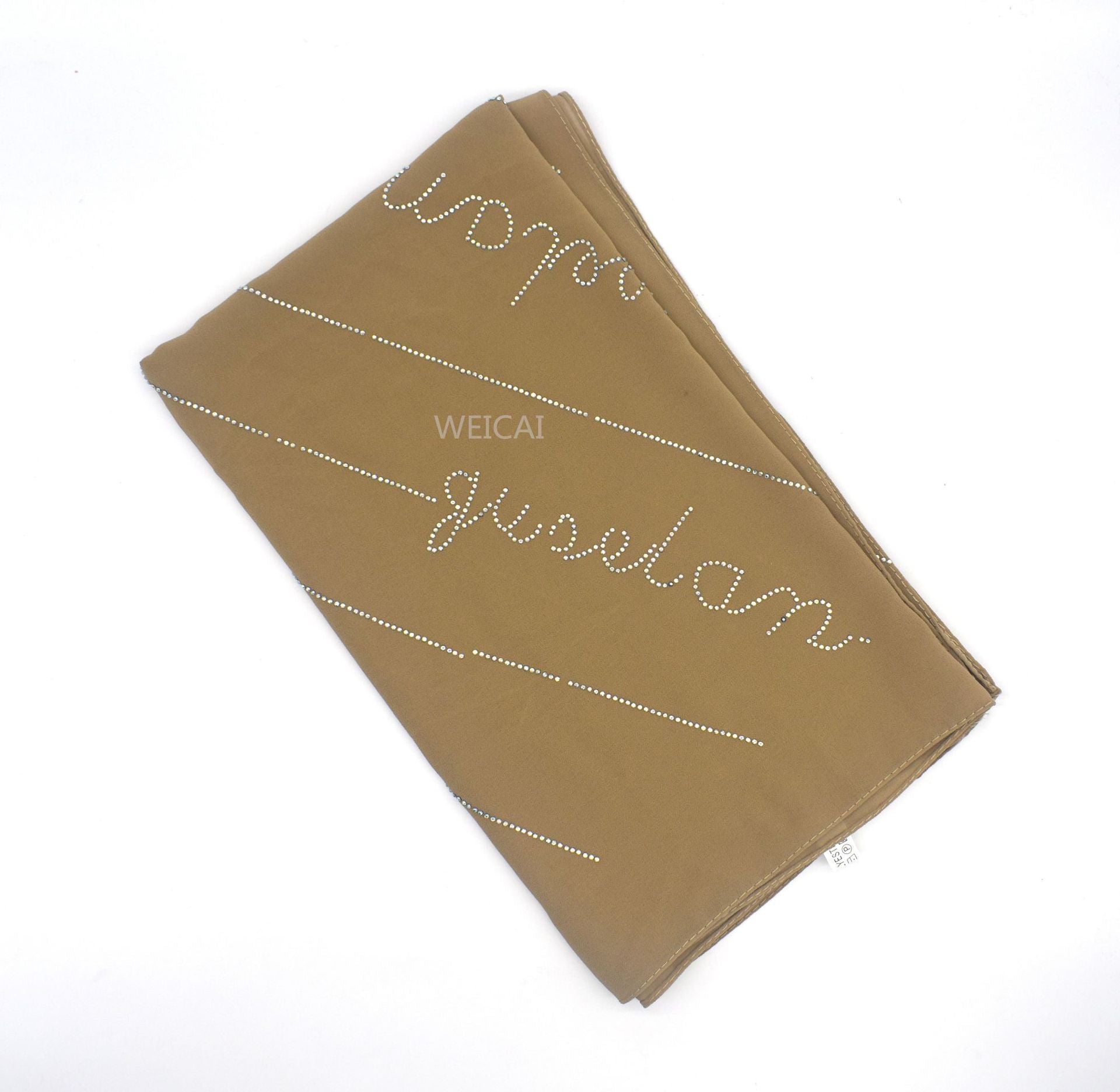 New Solid Color Pearl Chiffon Long Hot Diamond Alphabet Ethnic Scarf Women Shawl