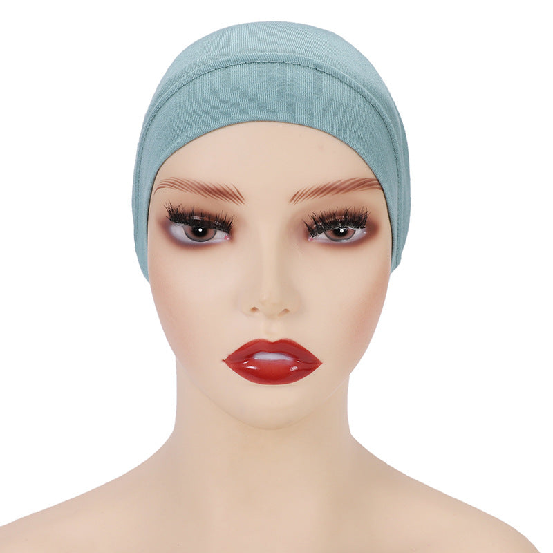 Modal monochrome tube hat bottoming cap, high elastic mercerized cotton women's Arabian scarf cap