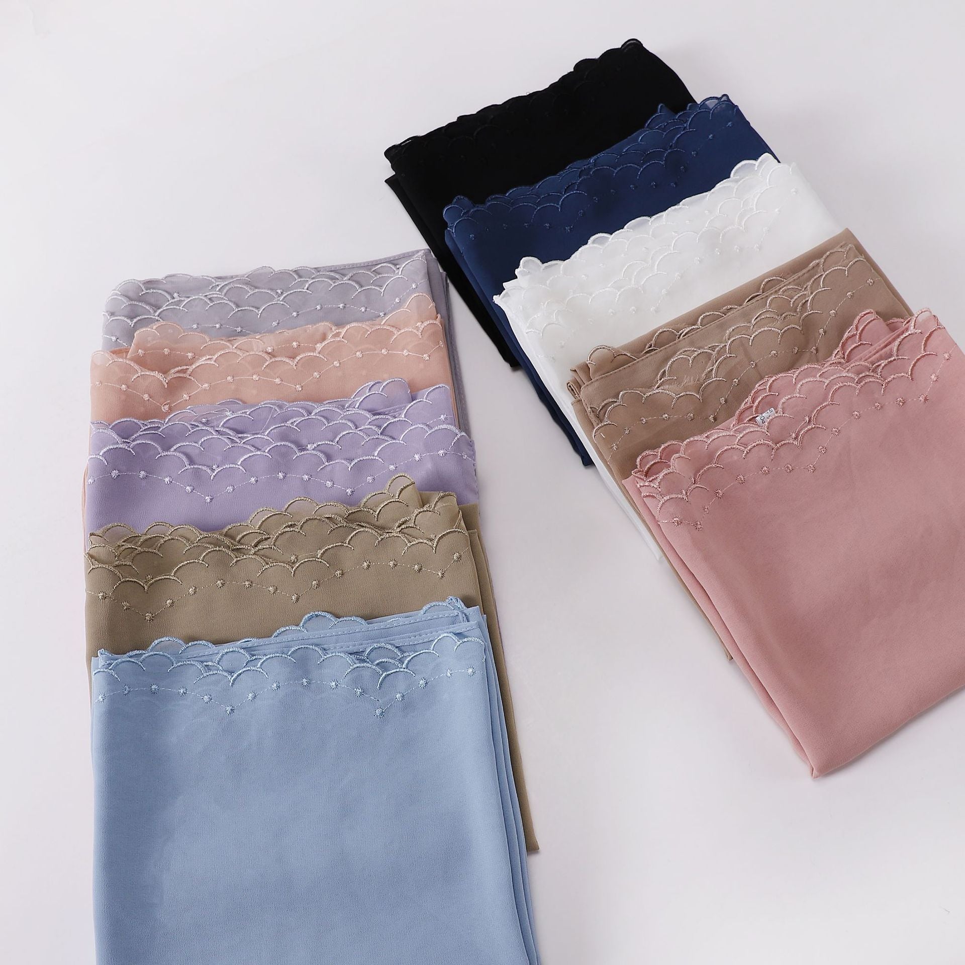 New Pearl Chiffon Embroidered Scarf Malaysia Hijab Hui Embroidered Scarf North Africa Middle East Headscarf