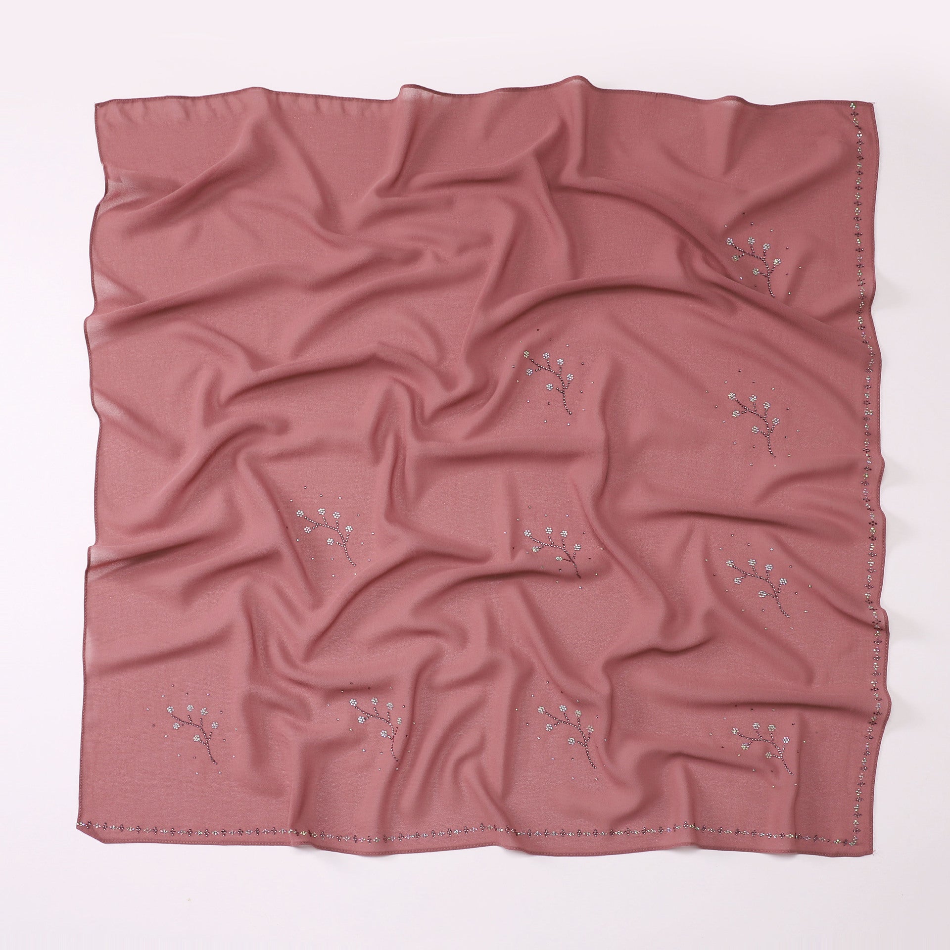 Kuaishou new pearl chiffon, high quality Middle Eastern diamond, hot diamond square towel bag yarn towel