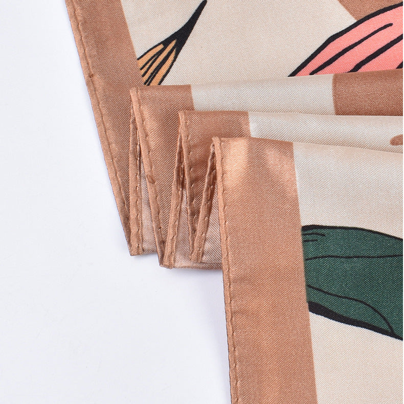 New retro flower 90 satin women's decorative large square scarf scarf headscarf