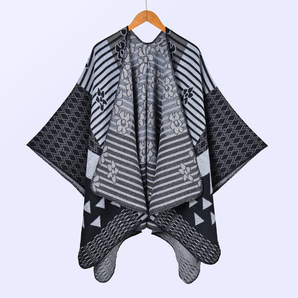 The new women's thermal shawl is simple and fashionable. It is cold-proof and warm when going out in autumn and winter. The outer cape is spot shawl.