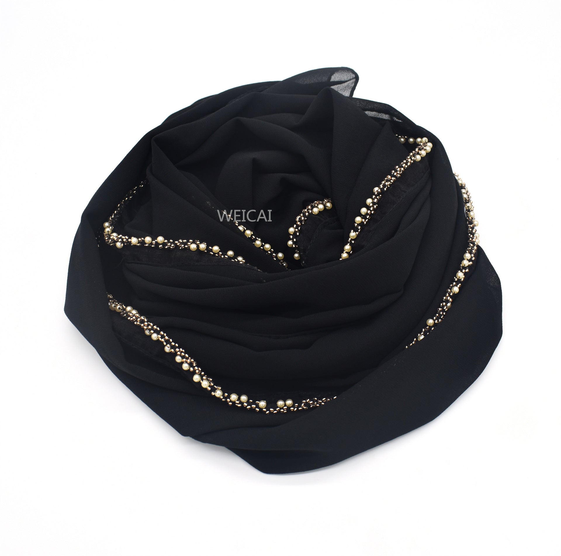 Bubble chiffon jewelry chain solid color chiffon scarf Malaysian headscarf hijab