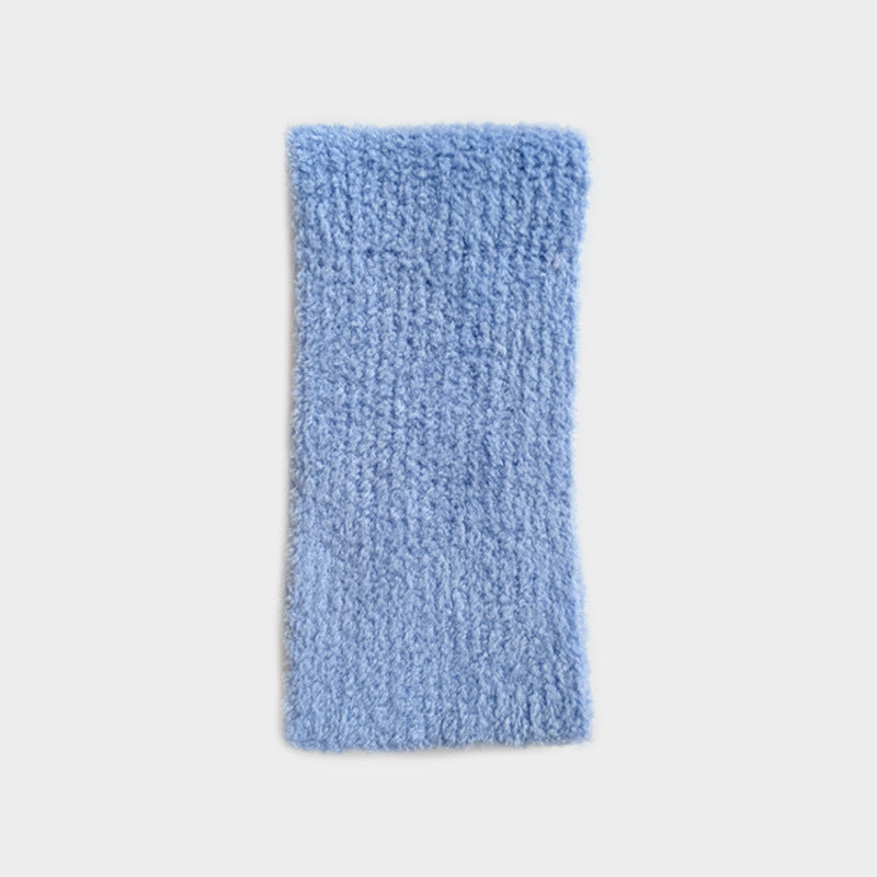 25% wool blended Korean curly hair knitted scarf women's autumn and winter soft atmosphere wool scarf ins