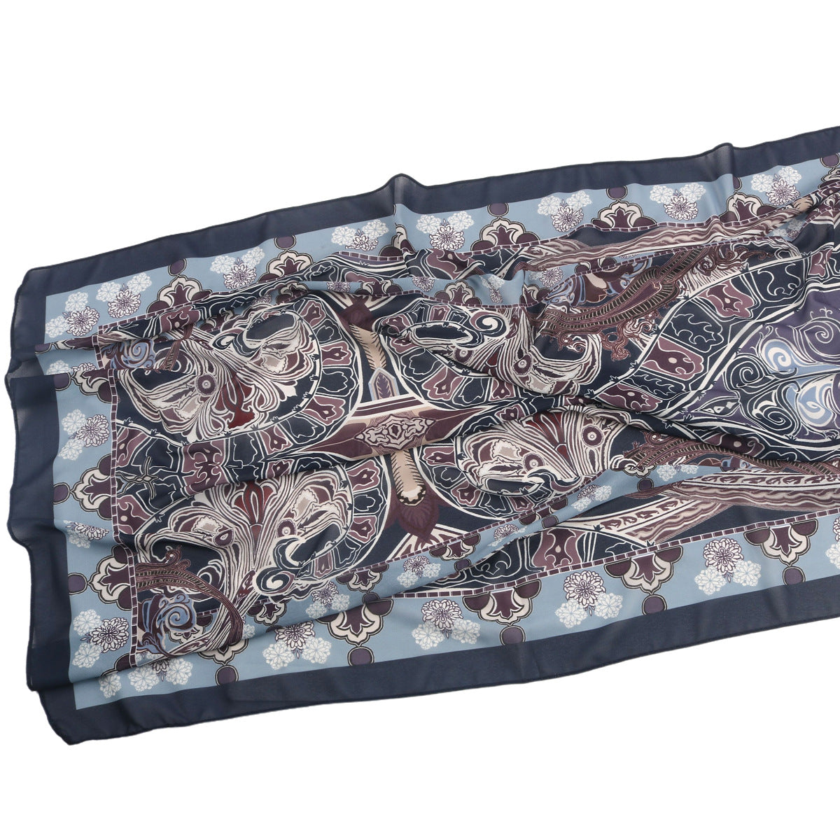 Malaysian Printed Chiffon Scarf Bohemian Fashion Simple Spring and Summer Sunscreen Scarf Shawl
