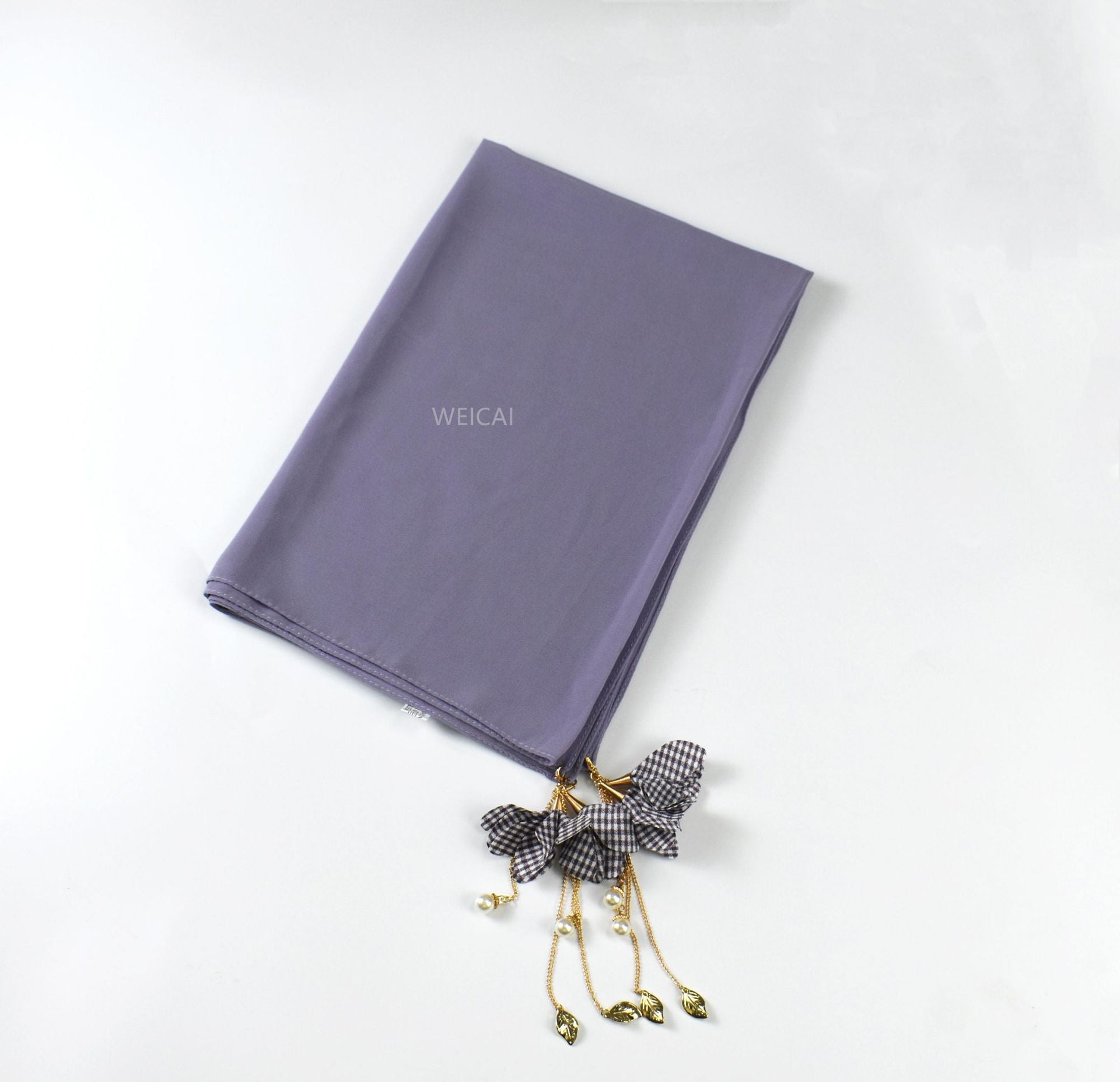 New pearl chiffon scarf women's hijab flower tassel headscarf