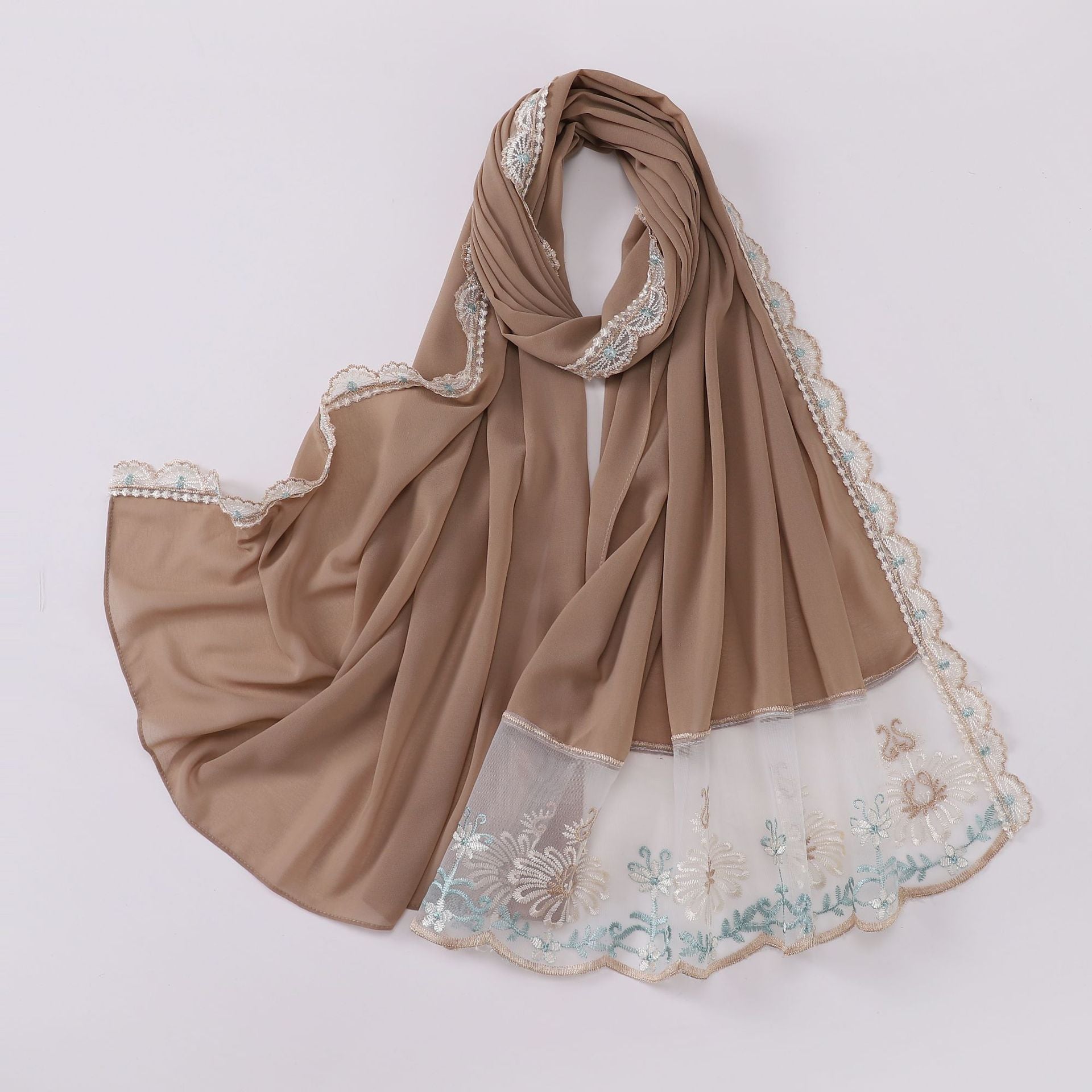 New chiffon color lace L-shaped long scarf  scarf Middle East and Africa headscarf hijab