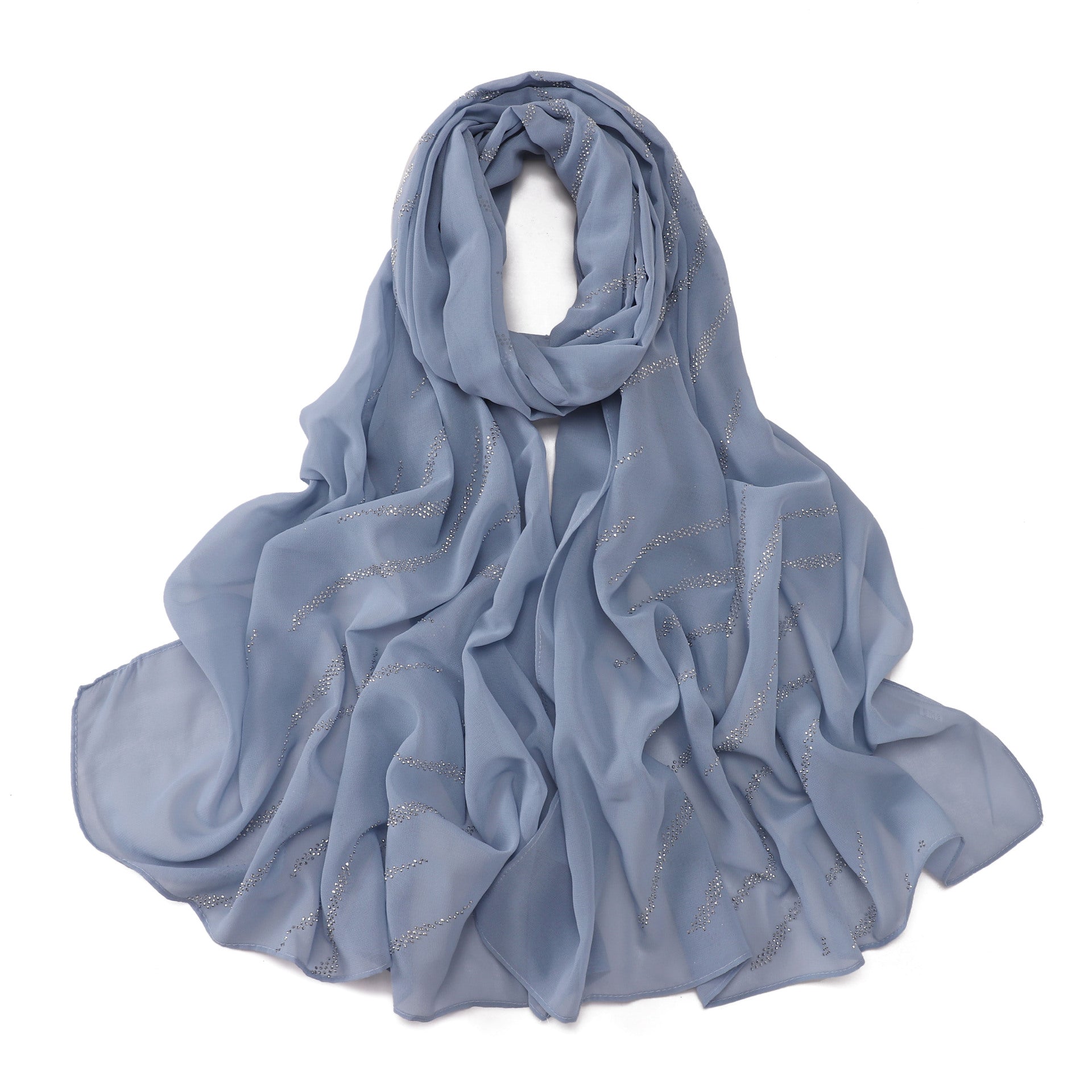 New Pearl Chiffon Slant Strip Hot Diamond Long Towel Yarn Malaysia Indonesia African Headscarf