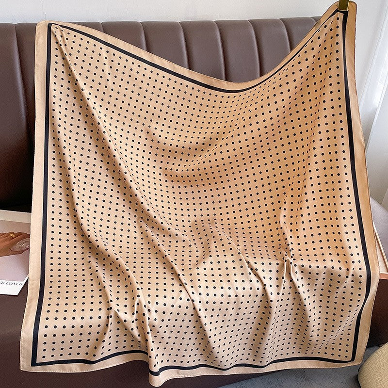 New square scarf, French retro silk scarf, women's twill silk scarf, neck cover, shawl printed scarf, weatherproof