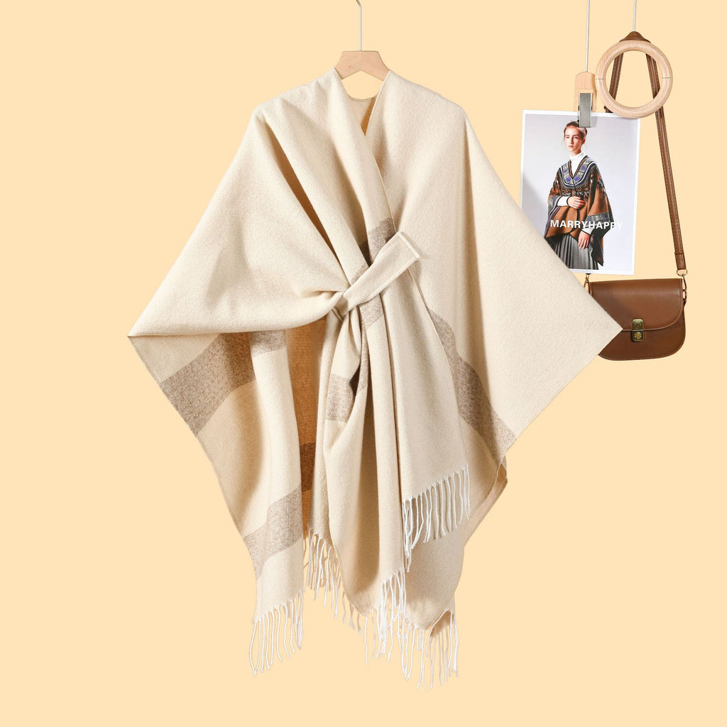 Ladies Shawl Atmosphere Warm Cloak Cloak Simple Straps