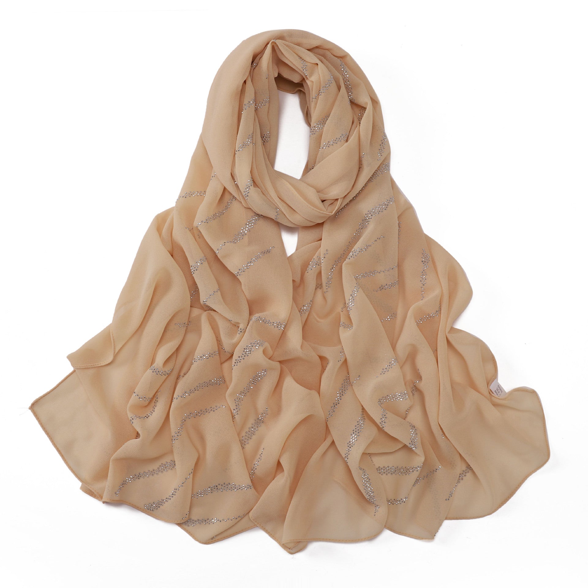 New Pearl Chiffon Slant Strip Hot Diamond Long Towel Yarn Malaysia Indonesia African Headscarf