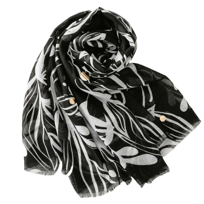 Ethnic Viscose cotton and linen feel scarf Ladies shawl women