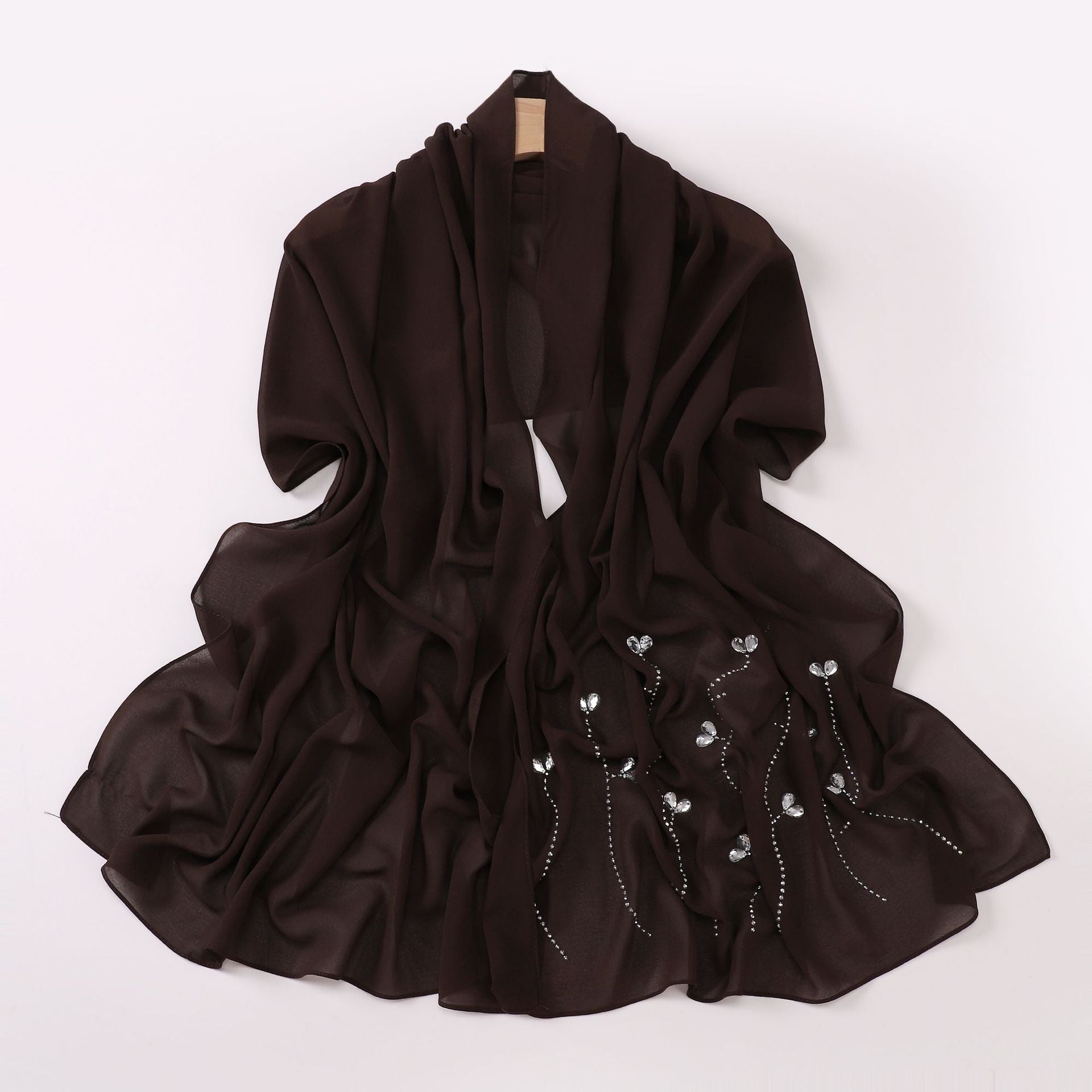 New pearl chiffon long scarf hot diamond rhinestone scarf Middle East and Africa headscarf