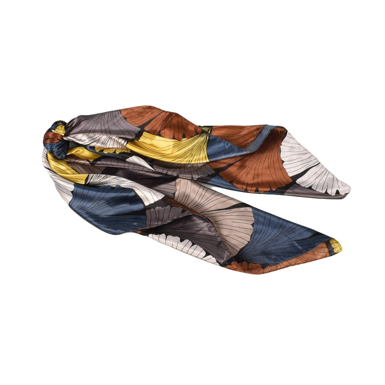 European and American fashion new simple 90cm-color diced leaf large square scarf silk scarf scarf