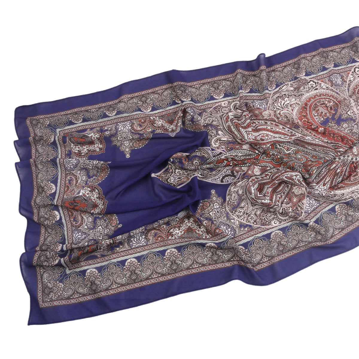 Malaysian Printed Chiffon Scarf Bohemian Fashion Simple Spring and Summer Sunscreen Scarf Shawl