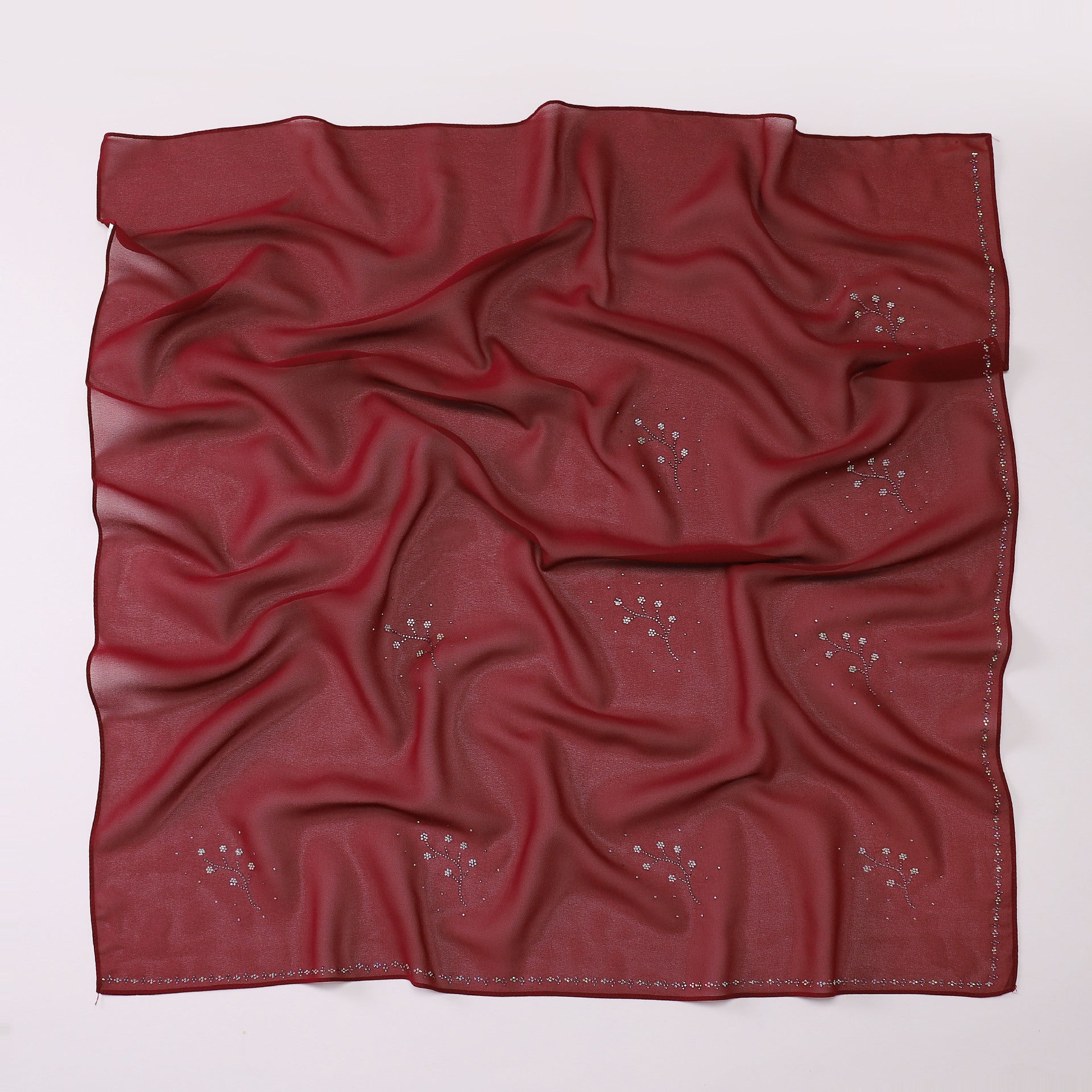 Kuaishou new pearl chiffon, high quality Middle Eastern diamond, hot diamond square towel bag yarn towel