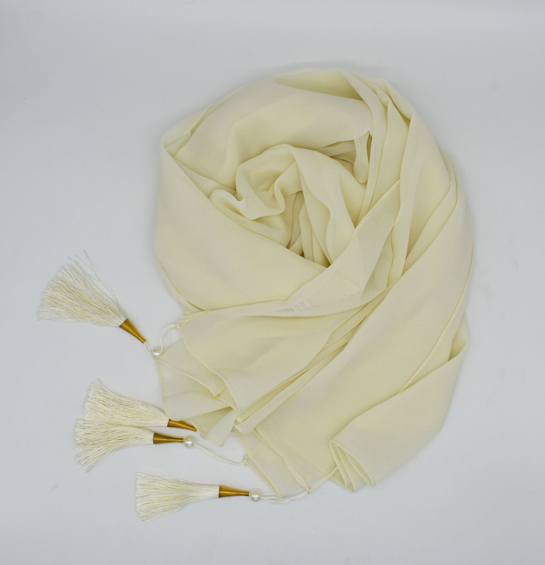 New bubble chiffon scarf Hijab Malaysia Indonesia gauze wrap headscarf cover headscarf four corners hanging tassel