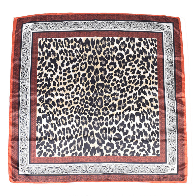 Fashion leopard print cashew pattern print 90 satin large square scarf, headscarf, scarf