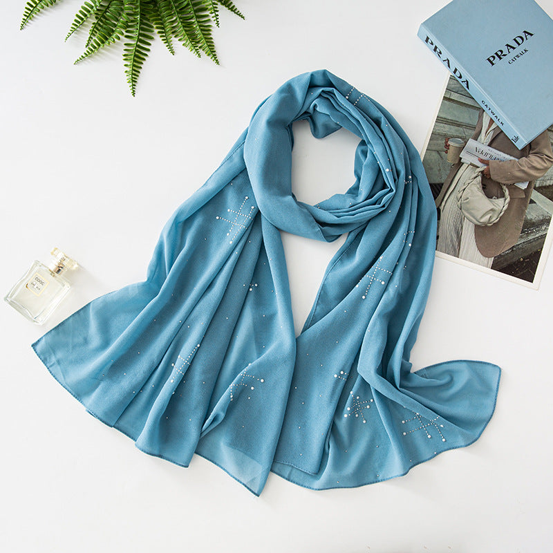 Chiffon ceramic hot diamond scarf  scarf Middle East Africa headscarf Malay headscarf