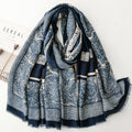 ethnic style cotton and linen feel scarf positioning cashew nut geometric silk scarf thick shawl women