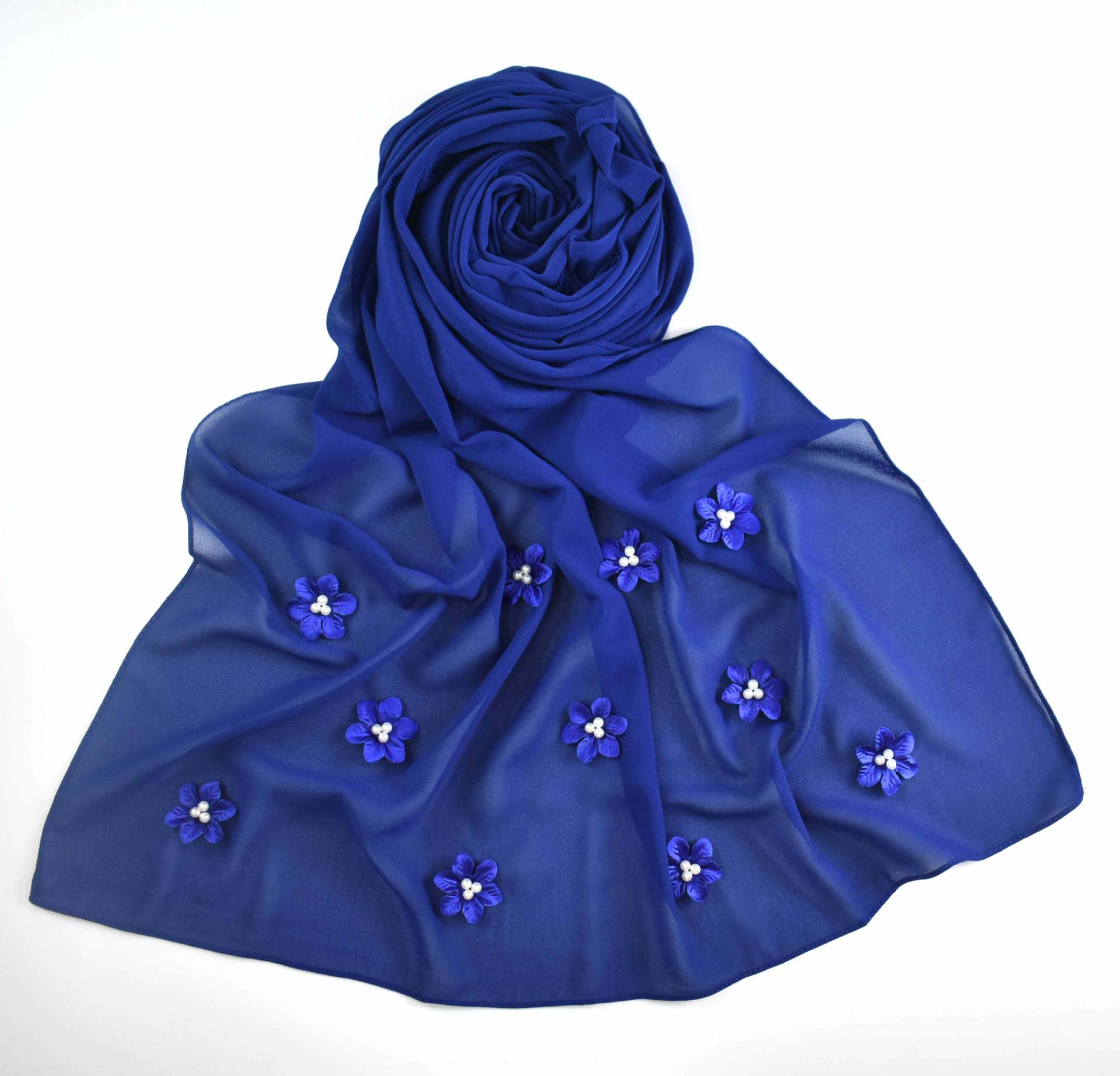 New pearl chiffon flower bead scarf Middle East Africa hijab