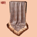 New 90-satin geometric grid thousand bird grid printed square scarf with sunscreen, bag head silk scarf decoration, scarf