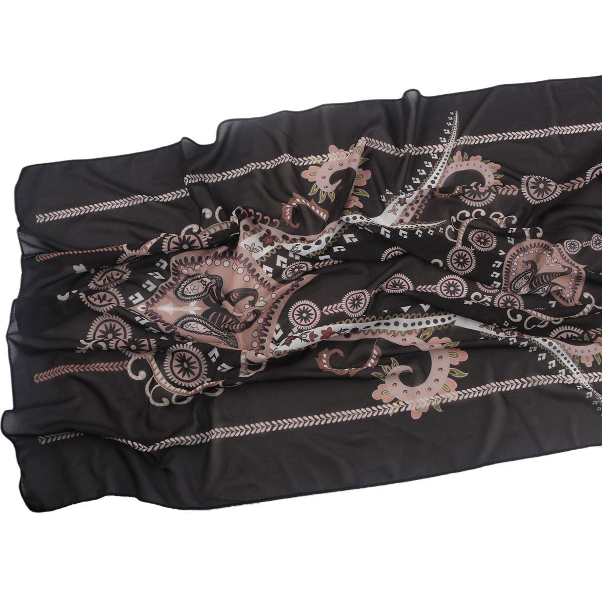 Malaysian Printed Chiffon Scarf Bohemian Fashion Simple Spring and Summer Sunscreen Scarf Shawl