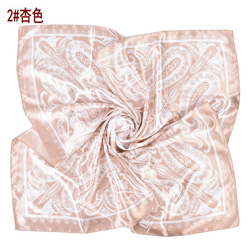 Spring and summer new fashion retro cashew nut pattern printing 90 * 90 satin large square scarf silk scarf