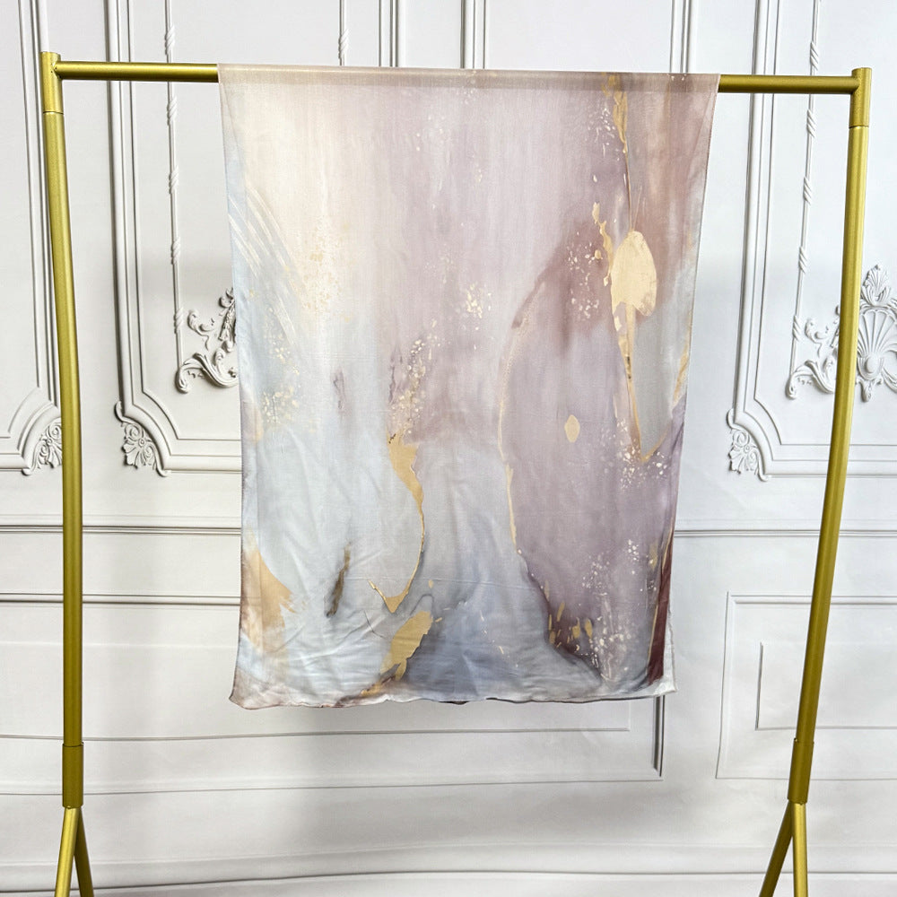 Modal cotton Jersey headscarf marble pattern digital print scarf ethnic Muslim shawl headscarf