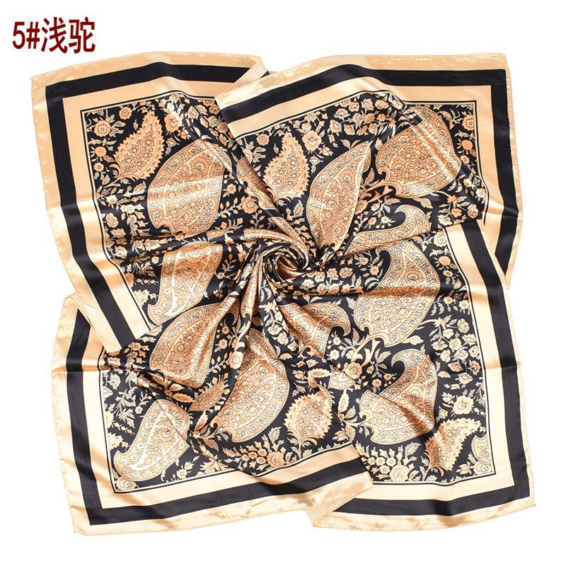 New cashew flower pattern printing 90cm * 90cm satin square scarf silk scarf