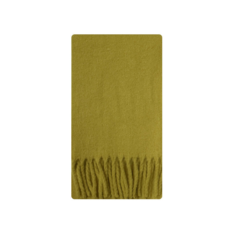 New mint green snow bud powder flat for solid color 20% wool blend scarf women's winter soft atmosphere scarf