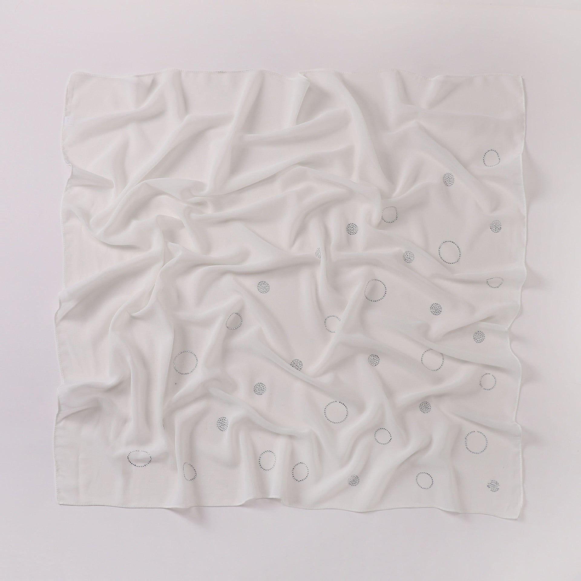 New Pearl Chiffon Circle Hot Diamond 90cm Square Scarf Malaysia Indonesia