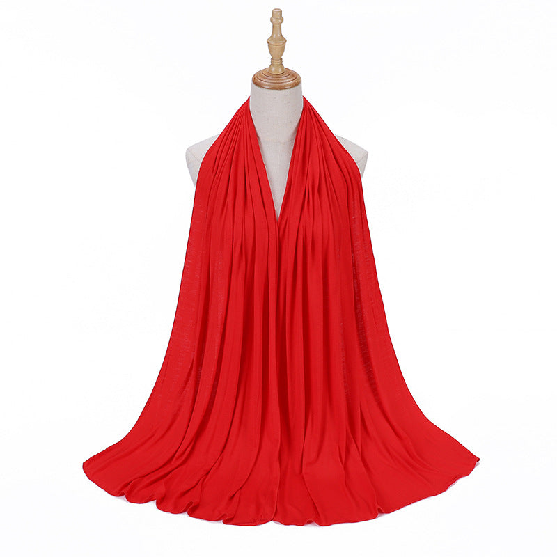 New Solid Color Jersey Hijab Women Plain Color Jesey Scarf Mercerized Cotton Headscarf