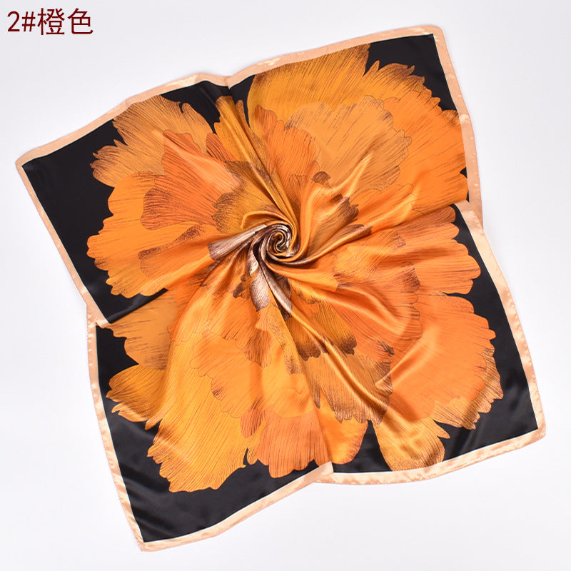 Autumn and winter new fashion peony pattern 90cm-color large square scarf women