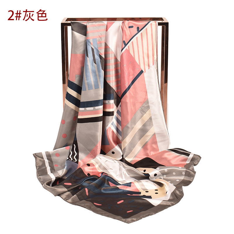 Spring new polka dot pattern printed 90 square silk scarf, fashion scarf