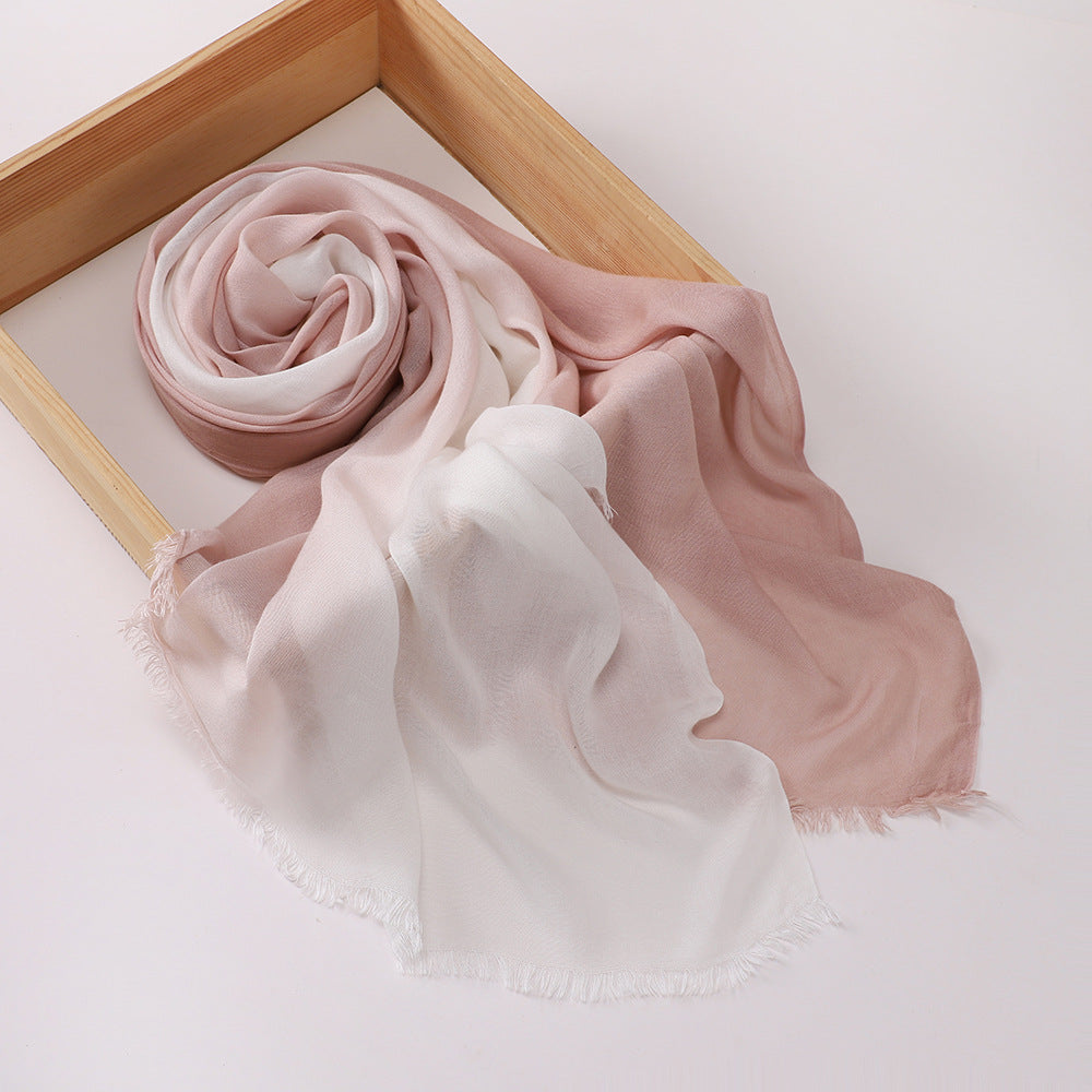 New Two-color Spliced Modal Cotton Head Scarf, Casual Women's Scarf
