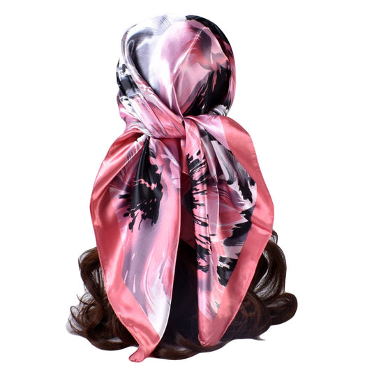 Fashion autumn and winter new 90-color diced imitation silk feather square silk scarf, scarf
