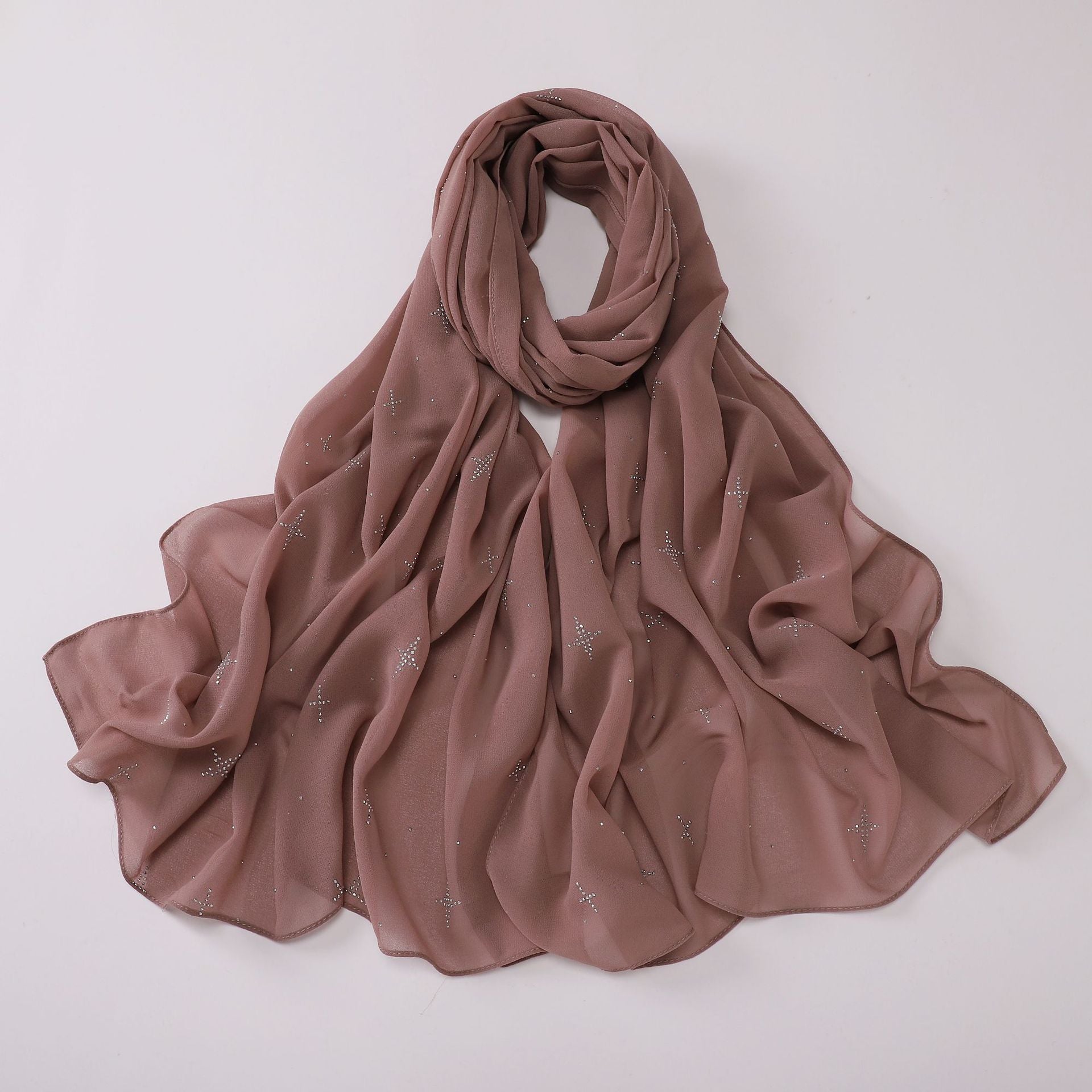 New Pearl Chiffon Sky Star Hot Diamond Middle East and Africa Headscarf Hijab