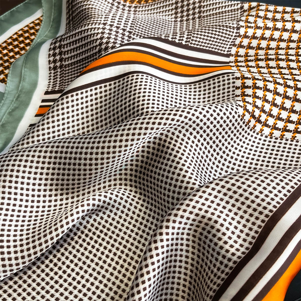 Fashion Square Scarf Light Luxury Versatile Spring and Summer Light Sunscreen Silk Scarf Neck Protection Woman