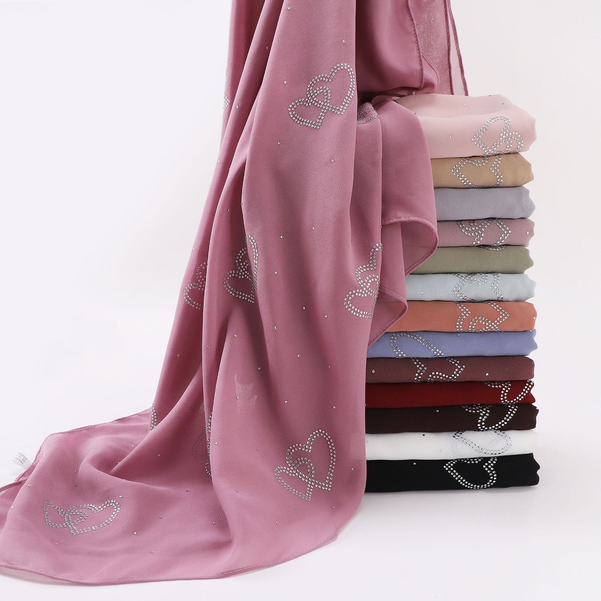New Pearl Chiffon Double Love Hot Diamond Middle East Africa South East Asia Headscarf