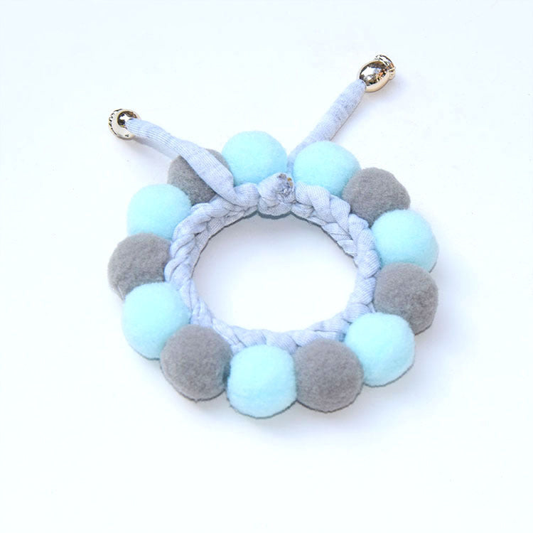 Popular pet supplies hand-woven hairball adjustable Christmas cat dog scarf pet collar