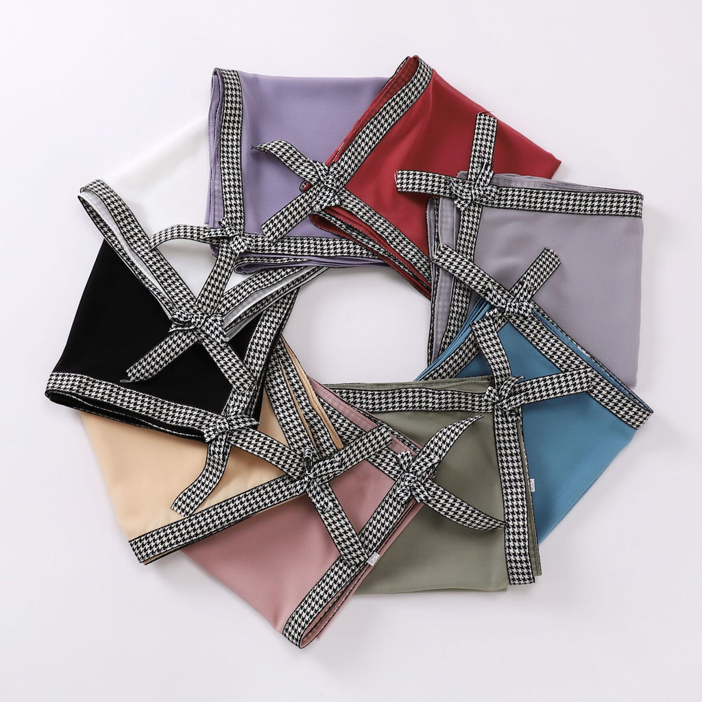 Ribbon bow pearl chiffon square scarf 90 * 90cm yarn sweet headscarf