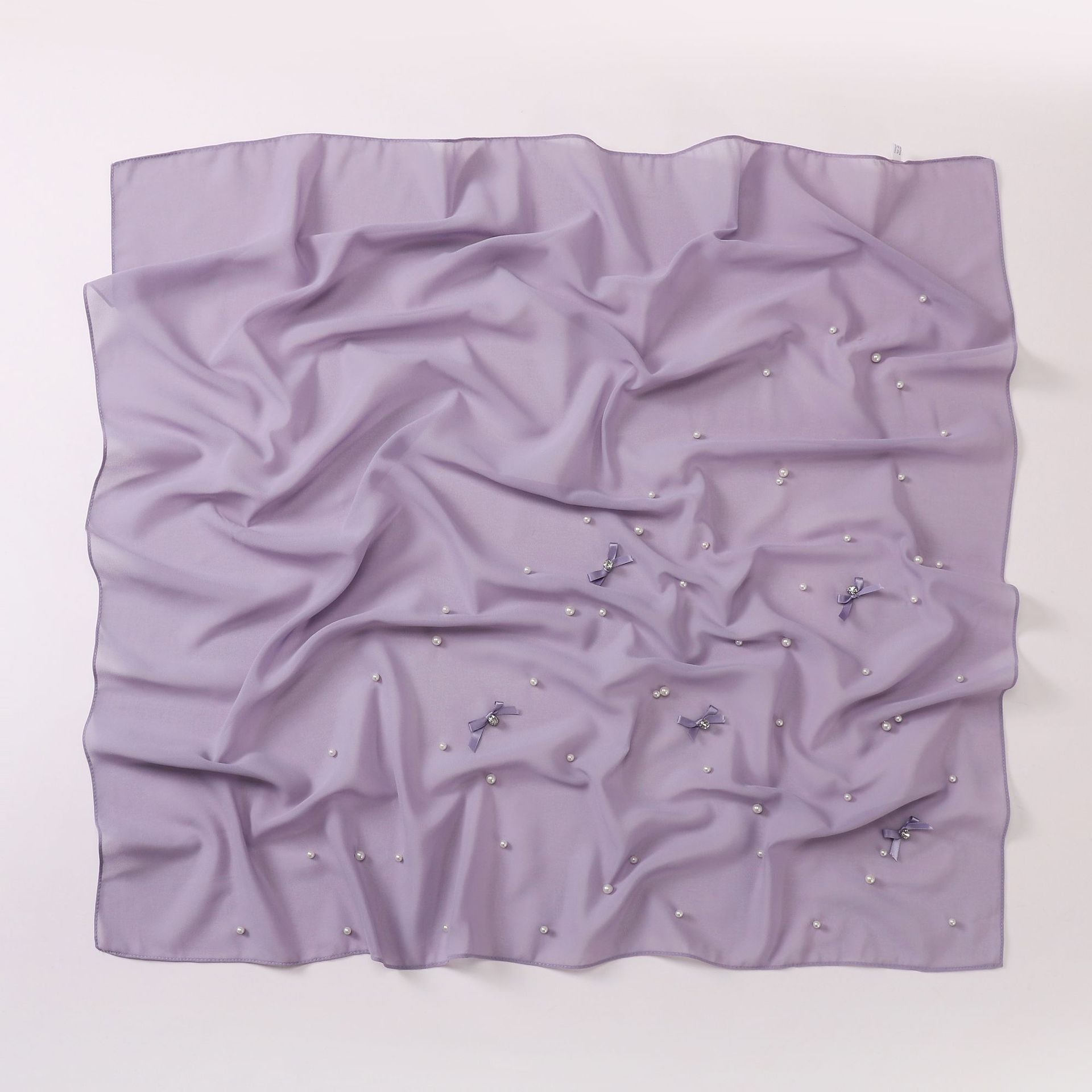 Gypsy beads handmade bow pearl snow square scarf yarn Middle East headscarf