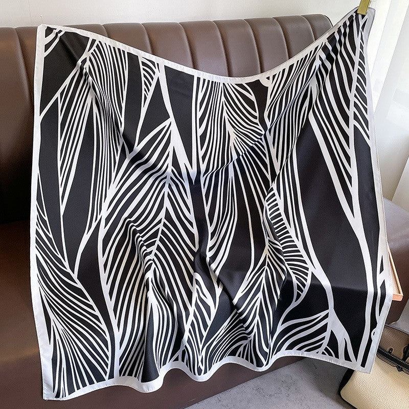 New square scarf, French retro silk scarf, women's twill silk scarf, neck cover, shawl printed scarf, weatherproof