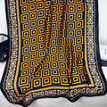 Spring new fashion versatile geometric return-shaped outer silk scarf, imitation silk women's travel and vacation sunscreen shawl
