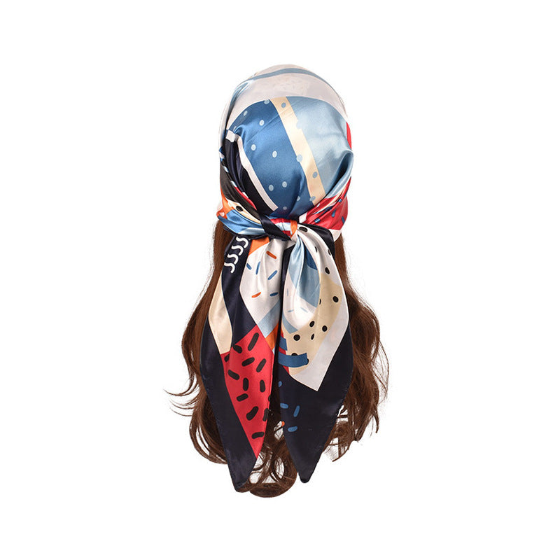 Spring new polka dot pattern printed 90 square silk scarf, fashion scarf